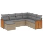 7-piece garden sofa set and beige synthetic rattan cushions by , Garden sets - Ref: Foro24-3260288, Price: 498,99 €, Discount: %