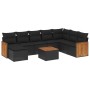 8-teiliges Gartensofa-Set und schwarze synthetische Rattankissen von , Gartensets - Ref: Foro24-3260333, Preis: 569,60 €, Rab...