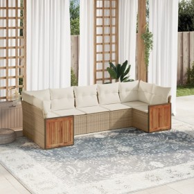 7-piece garden sofa set and beige synthetic rattan cushions by , Garden sets - Ref: Foro24-3260350, Price: 519,99 €, Discount: %