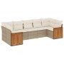 Set sofás de jardín 7 piezas y cojines ratán sintético beige de , Conjuntos de jardín - Ref: Foro24-3260350, Precio: 540,33 €...