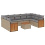 Gartensofa-Set mit beigen Kissen, 10-teilig, synthetisches Rattan von , Gartensets - Ref: Foro24-3260365, Preis: 746,58 €, Ra...