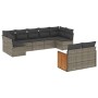 9-piece garden furniture set and gray synthetic rattan cushions by , Garden sets - Ref: Foro24-3260373, Price: 623,95 €, Disc...