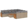 11-teiliges Gartensofa-Set mit beigen synthetischen Rattankissen von , Gartensets - Ref: Foro24-3260428, Preis: 742,84 €, Rab...