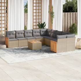 11-piece garden sofa set with beige synthetic rattan cushions by , Garden sets - Ref: Foro24-3260442, Price: 742,84 €, Discou...