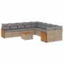 11-teiliges Gartensofa-Set mit beigen synthetischen Rattankissen von , Gartensets - Ref: Foro24-3260442, Preis: 742,84 €, Rab...