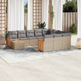 11-teiliges Gartensofa-Set mit beigen synthetischen Rattankissen von , Gartensets - Ref: Foro24-3260449, Preis: 742,84 €, Rab...