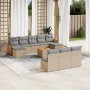 11-teiliges Gartensofa-Set mit beigen synthetischen Rattankissen von , Gartensets - Ref: Foro24-3260477, Preis: 691,52 €, Rab...