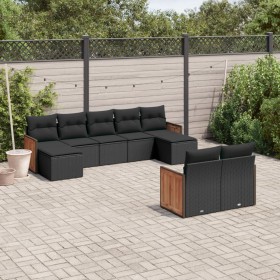 8-teiliges Gartensofa-Set und schwarze synthetische Rattankissen von , Gartensets - Ref: Foro24-3260480, Preis: 589,38 €, Rab...