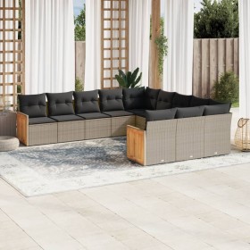 11-teiliges Gartensofa-Set und graue synthetische Rattankissen von , Gartensets - Ref: Foro24-3260513, Preis: 721,08 €, Rabat...