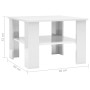 Glossy white plywood coffee table 60x60x42cm by vidaXL, Coffee table - Ref: Foro24-800213, Price: 47,60 €, Discount: %