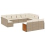 Set sofás de jardín con cojines 13 pzas ratán sintético beige de , Conjuntos de jardín - Ref: Foro24-3260539, Precio: 926,99 ...