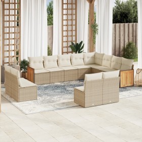 12-teiliges Gartensofa-Set und braune synthetische Rattankissen von , Gartensets - Ref: Foro24-3260553, Preis: 893,59 €, Raba...