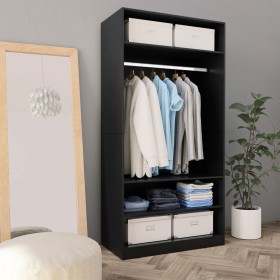 Armario de madera contrachapada negro 100x50x200 cm de vidaXL, Armarios roperos - Ref: Foro24-800226, Precio: 129,62 €, Descu...