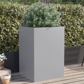 Silver galvanized steel planter 52x48x75 cm by , Pots and planters - Ref: Foro24-841588, Price: 87,99 €, Discount: %