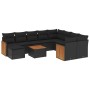 11-teiliges Gartensofa-Set und schwarze synthetische Rattankissen von , Gartensets - Ref: Foro24-3260641, Preis: 714,90 €, Ra...