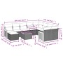 11-teiliges Gartensofa-Set und schwarze synthetische Rattankissen von , Gartensets - Ref: Foro24-3260641, Preis: 714,90 €, Ra...