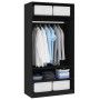 Schwarzer Sperrholzschrank 100x50x200 cm von vidaXL, Kleiderschränke - Ref: Foro24-800226, Preis: 129,62 €, Rabatt: %