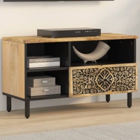 Solid mango wood TV cabinet 80x33x46 cm by , TV Furniture - Ref: Foro24-358229, Price: 95,57 €, Discount: %