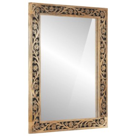 Bathroom mirror solid acacia wood and glass 50x70x2.5 cm by , Mirrors - Ref: Foro24-358243, Price: 78,99 €, Discount: %