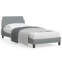 Light gray fabric bed frame with headboard 80x200 cm by , Beds and slatted bases - Ref: Foro24-373065, Price: 114,19 €, Disco...