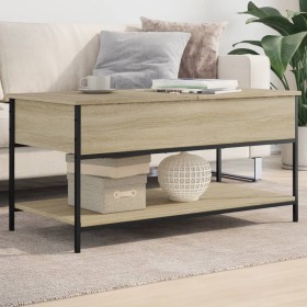 Engineering wood metal coffee table Sonoma oak 100x50x50cm by , Coffee table - Ref: Foro24-845347, Price: 61,99 €, Discount: %