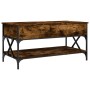 Mesa de centro madera ingeniería metal roble humo 100x50x50 cm de , Mesas de centro - Ref: Foro24-845358, Precio: 84,94 €, De...