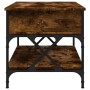 Engineered wood coffee table metal smoke oak 100x50x50 cm by , Coffee table - Ref: Foro24-845358, Price: 78,13 €, Discount: %