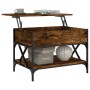 Mesa de centro madera ingeniería metal roble humo 70x50x50 cm de , Mesas de centro - Ref: Foro24-845353, Precio: 67,80 €, Des...