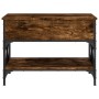 Engineered wood coffee table metal smoke oak 70x50x50 cm by , Coffee table - Ref: Foro24-845353, Price: 67,99 €, Discount: %