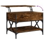 Engineered wood coffee table metal smoke oak 70x50x50 cm by , Coffee table - Ref: Foro24-845353, Price: 67,99 €, Discount: %