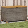 Gray rattan acacia wood garden storage box 110x55x63 cm by , Outdoor storage boxes - Ref: Foro24-366286, Price: 174,63 €, Dis...