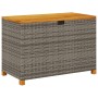 Gray rattan acacia wood garden storage box 110x55x63 cm by , Outdoor storage boxes - Ref: Foro24-366286, Price: 174,63 €, Dis...