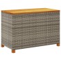 Gray rattan acacia wood garden storage box 110x55x63 cm by , Outdoor storage boxes - Ref: Foro24-366286, Price: 174,63 €, Dis...