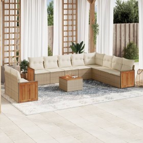 11-teiliges Gartensofa-Set mit beigen synthetischen Rattankissen von , Gartensets - Ref: Foro24-3260203, Preis: 893,69 €, Rab...