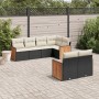 7-teiliges Garten-Essset und schwarze Kissen aus synthetischem Rattan von , Gartensets - Ref: Foro24-3260222, Preis: 534,81 €...