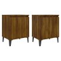 Bedside tables with oak brown metal legs 40x30x50 cm by vidaXL, Nightstands - Ref: Foro24-813121, Price: 50,20 €, Discount: %