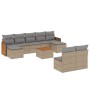 Garden sofa set with beige cushions 10 pieces synthetic rattan by , Garden sets - Ref: Foro24-3260463, Price: 624,52 €, Disco...