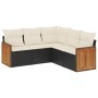 Set de muebles de jardín 5 pzas y cojines ratán sintético negro de , Conjuntos de jardín - Ref: Foro24-3260040, Precio: 358,8...