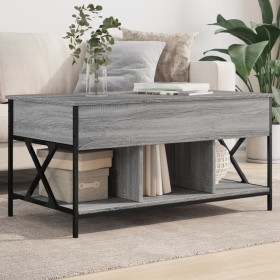 Mesa de centro madera ingeniería metal gris Sonoma 100x55x50 cm de , Mesas de centro - Ref: Foro24-845339, Precio: 84,86 €, D...