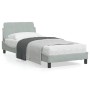 Light gray velvet bed frame with headboard 90x190 cm by , Beds and slatted bases - Ref: Foro24-373092, Price: 113,61 €, Disco...