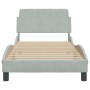 Light gray velvet bed frame with headboard 90x190 cm by , Beds and slatted bases - Ref: Foro24-373092, Price: 113,76 €, Disco...