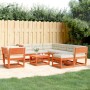 Garden furniture set 8 pieces with wax brown pine wood cushions by , Garden sets - Ref: Foro24-3216947, Price: 968,22 €, Disc...