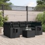 7-teiliges Garten-Essset und schwarze Kissen aus synthetischem Rattan von , Gartensets - Ref: Foro24-3252252, Preis: 577,94 €...