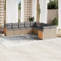 Gartensofa-Set mit beigen Kissen, 10-teilig, synthetisches Rattan von , Gartensets - Ref: Foro24-3260435, Preis: 681,29 €, Ra...