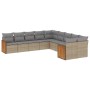 Gartensofa-Set mit beigen Kissen, 10-teilig, synthetisches Rattan von , Gartensets - Ref: Foro24-3260435, Preis: 681,29 €, Ra...