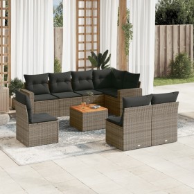 9-teiliges Gartenmöbel-Set und graue synthetische Rattankissen von , Gartensets - Ref: Foro24-3224163, Preis: 559,29 €, Rabat...