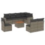 Set de muebles de jardín 9 pzas y cojines ratán sintético gris de , Conjuntos de jardín - Ref: Foro24-3224163, Precio: 541,28...