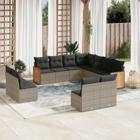 11-piece garden sofa set and gray synthetic rattan cushions by , Garden sets - Ref: Foro24-3260170, Price: 689,99 €, Discount: %