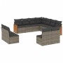 11-piece garden sofa set and gray synthetic rattan cushions by , Garden sets - Ref: Foro24-3260170, Price: 692,30 €, Discount: %