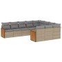 Gartensofa-Set mit beigen Kissen, 10-teilig, synthetisches Rattan von , Gartensets - Ref: Foro24-3260421, Preis: 681,29 €, Ra...